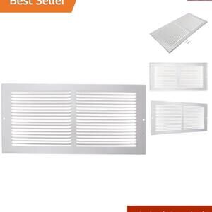Matte White Air Return Grille - 14" x 6" Heavy Duty Steel Construction